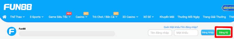 Hướng Dẫn Toàn Diện Cách Đăng Ký Fun88 3 Bước 2: Chọn Mục “Đăng Ký”