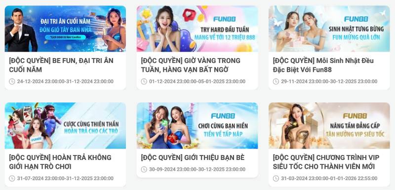 Khuyến Mãi Fun88: Ưu Đãi Đặc Biệt Dành Riêng Cho Member 3 Các Ưu Đãi Độc Quyền Cho Người Chơi Fun88